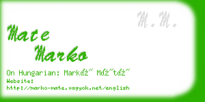 mate marko business card